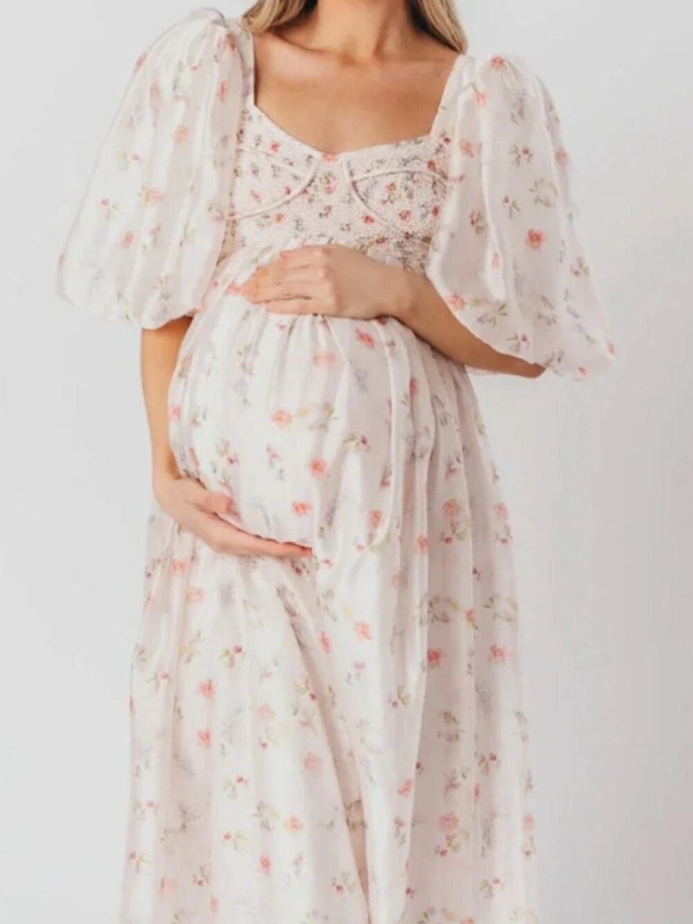 Worth Collective Harlow Maxi Dress in Tiny Pink Floral, S, NWT